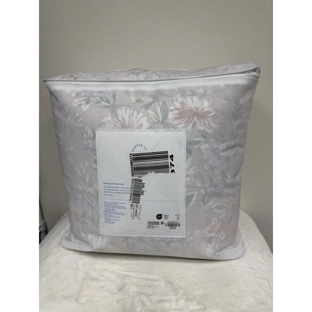 Charter Club Damask Border Garden Full/Queen Comforter + 2 Standard Shams